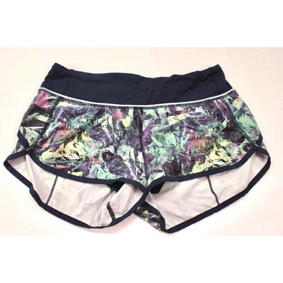 Lululemon Run Speed Short Vented Running Shorts size 4 Lined Iridescent Multi - Picture 1 of 11